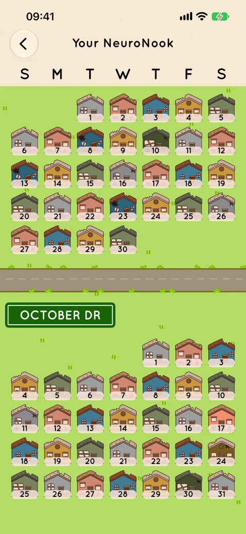 NeuroNook’s calendar for revisiting daily journal entries